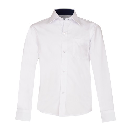 Balti, siaurinto modelio marškiniai ilgomis rankovėmis 128-164 d.