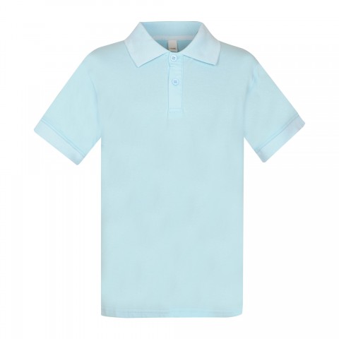Šviesiai mėlyni POLO marškinėliai trumpomis rankovėmis 128-152 d.