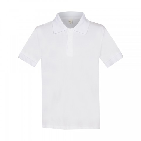 Balti POLO marškinėliai trumpomis rankovėmis 158-182 d.
