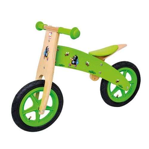Medinis balansinis dviratis "Mažasis kurmiukas" (žalias)