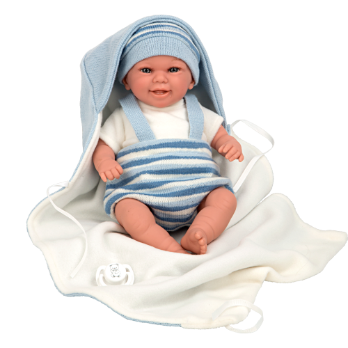 Arias kūdikėlis su pleduku, žydra, 35 cm