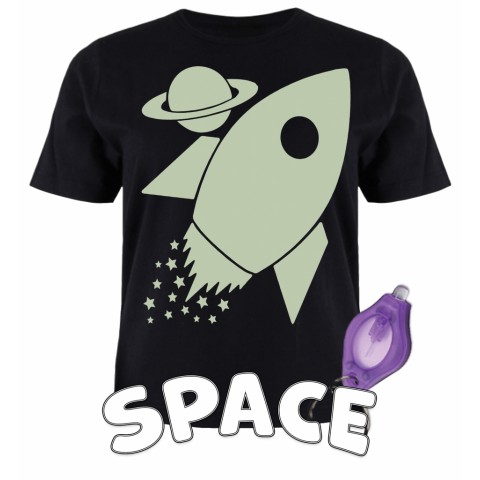 Splat Planet šviečiantys tamsoje marškinėliai, Kosmose